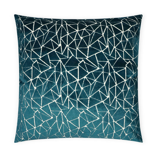 D.V. KAP HOME   24" x 24" Finale Pillow - Teal Abstract, Modern, Geometric    - 3711-T-2424