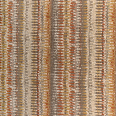 KRAVET DESIGN CHENILLE STRIPES ORANGE,YELLOW,GREY   - 37131.412.0