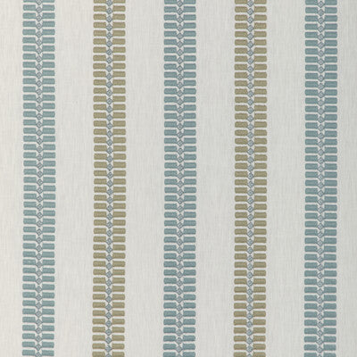 KRAVET BASICS EMBROIDERY STRIPES WHITE,GREEN,TEAL   - 37162.135.0