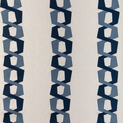 KRAVET BASICS EMBROIDERY STRIPES WHITE,INDIGO,BLUE   - 37186.51.0