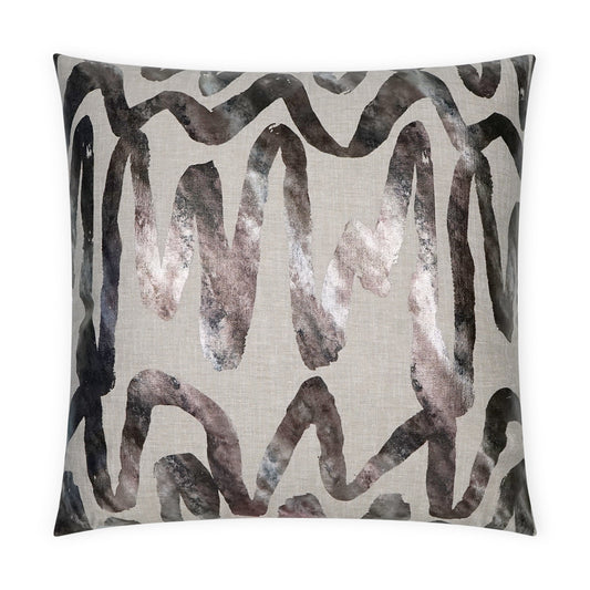 D.V. KAP HOME   24" x 24" Alita Pillow - Pewter Abstract    - 3719-P-2424