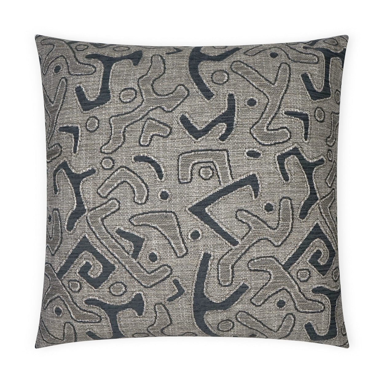 D.V. KAP HOME   24" x 24" Kuba Pillow - Coal Global    - 3720-C-2424