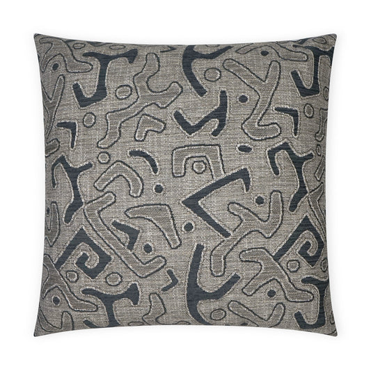 D.V. KAP HOME   24" x 24" Kuba Pillow - Coal Global    - 3720-C-2424