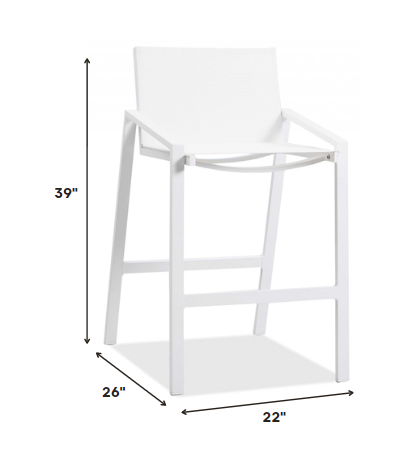 28" White Stainless Steel Counter Height Bar Chair