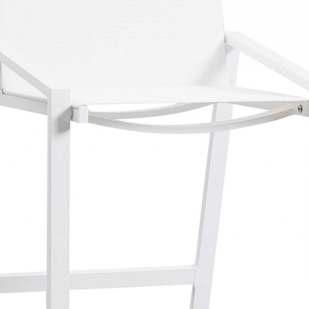 28" White Iron And Steel Counter Height Bar Chair