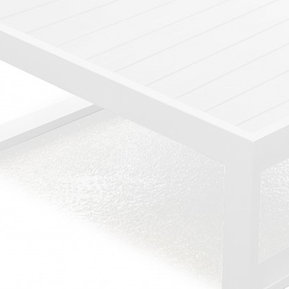 29.5 X 29.5 X 12 White Aluminum Coffee Table