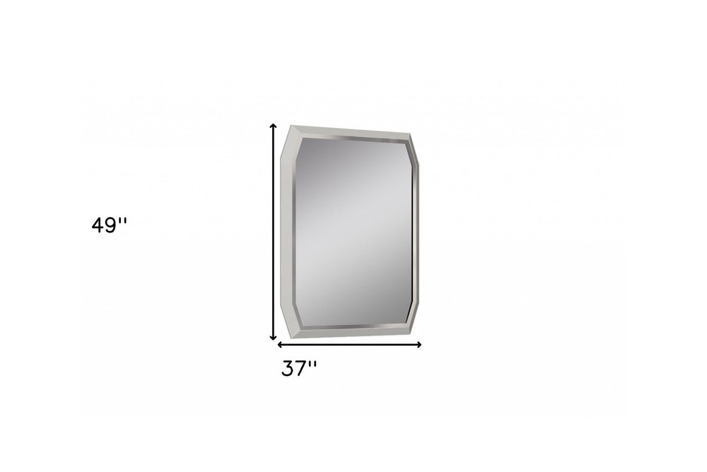 49" Taupe Abstract Glass Framed Accent Mirror