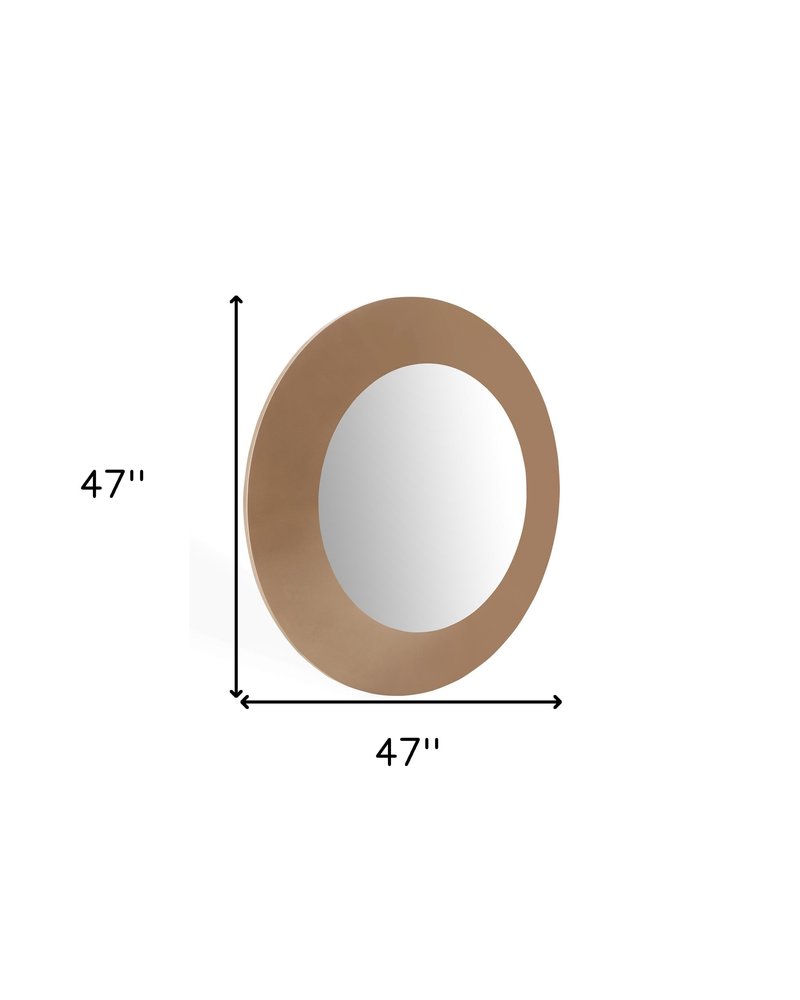 47" Gold Round Wood Framed Accent Mirror