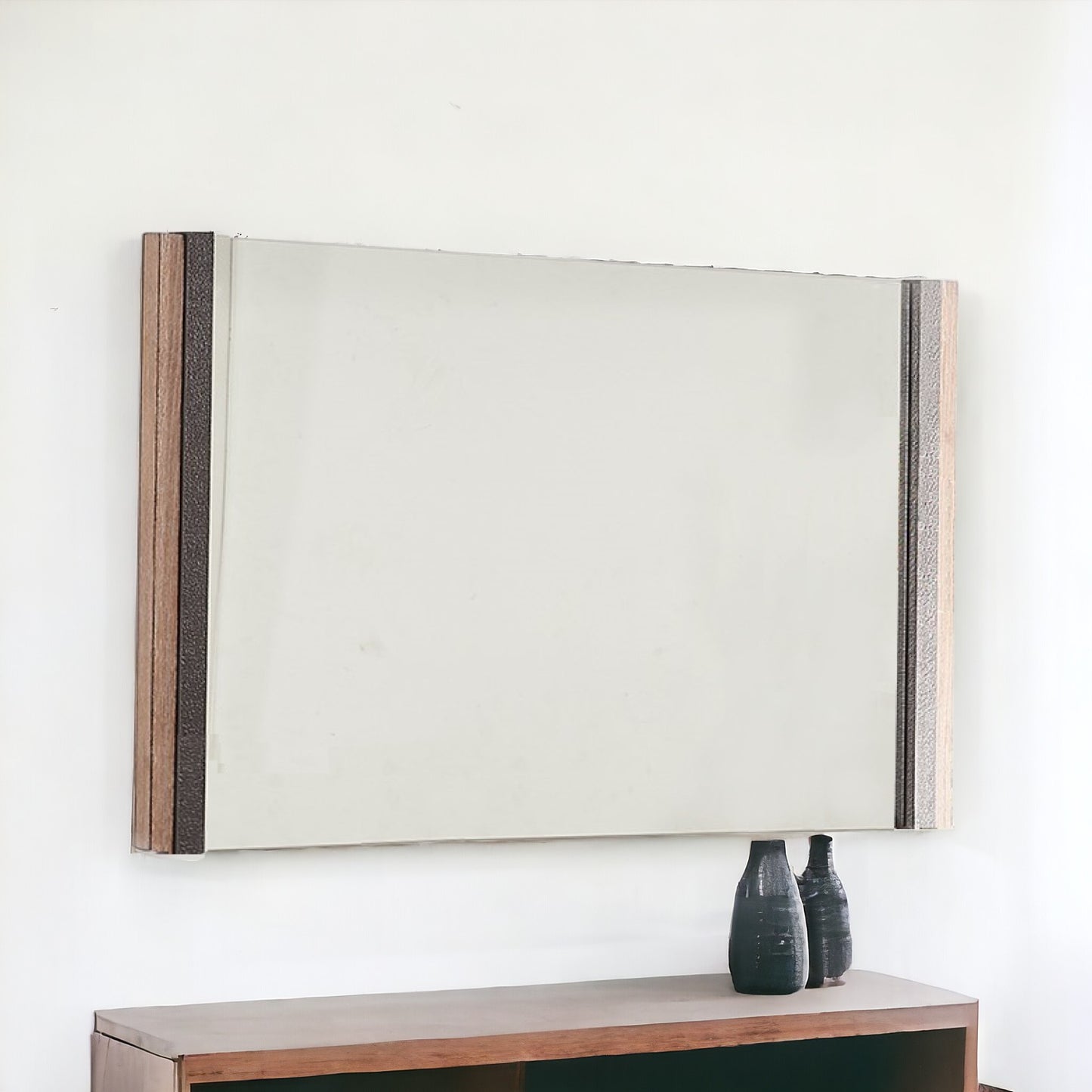 35" Natural Framed Accent Mirror
