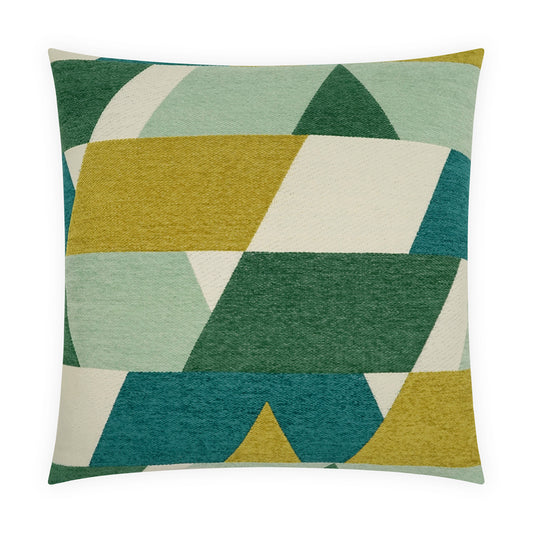 D.V. KAP HOME   24" x 24" Hooray Pillow - Jade Geometric, Modern    - 3721-J-2424
