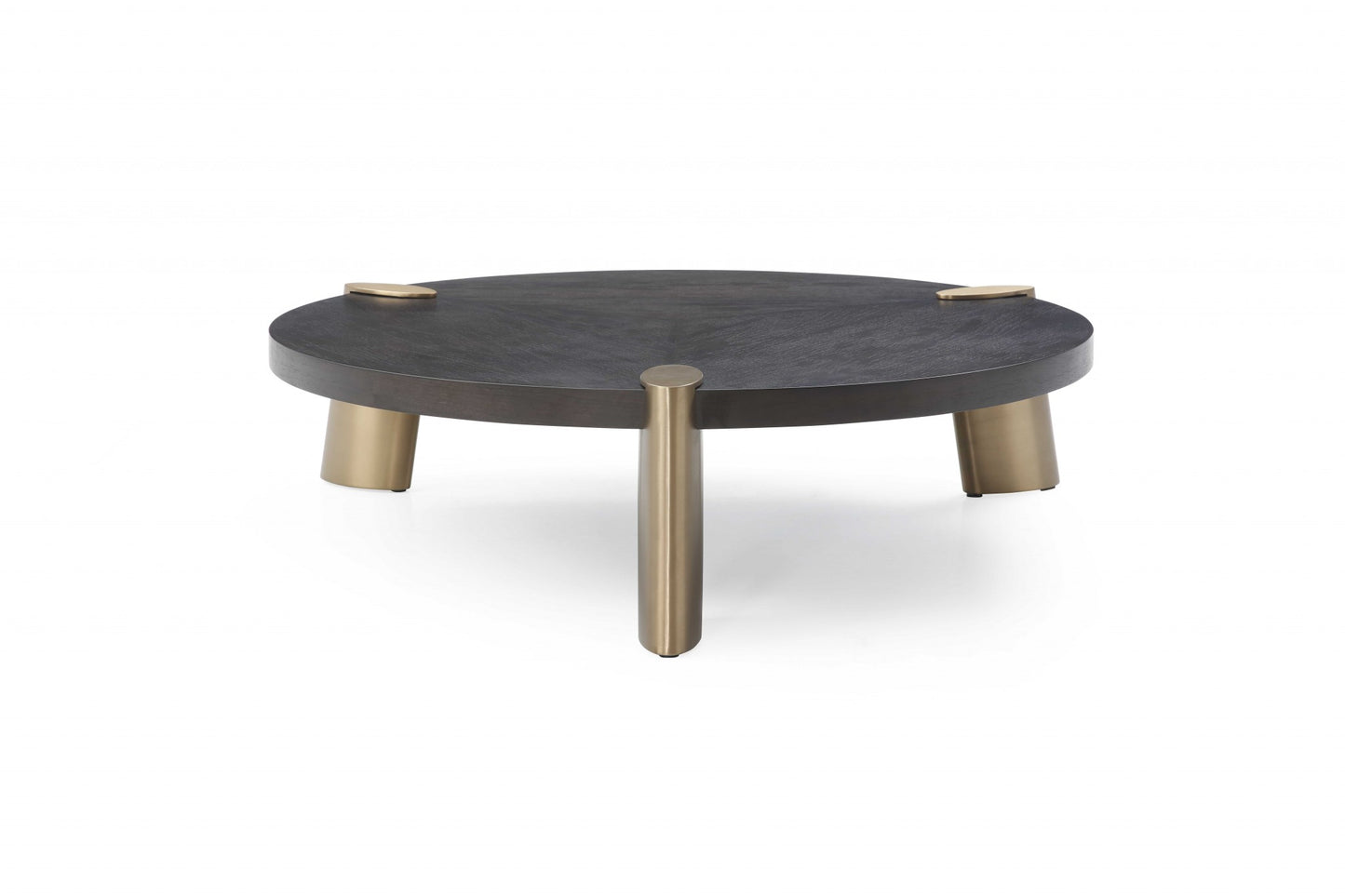 48 X 48 X 13 Wenge Veneer Stainless Steel Coffee Table