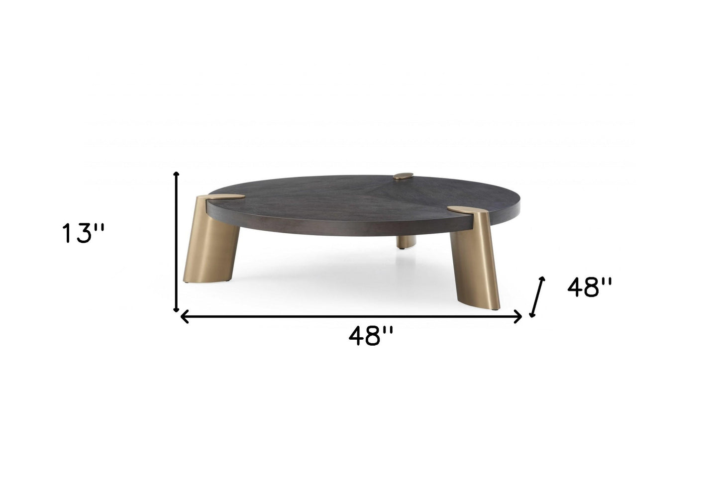 48 X 48 X 13 Wenge Veneer Stainless Steel Coffee Table