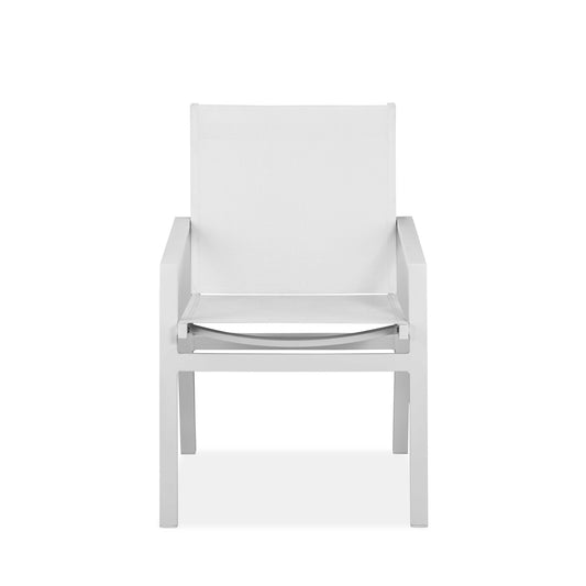 Set of Two 22" White Metal Indoor Outdoor Dining Chair