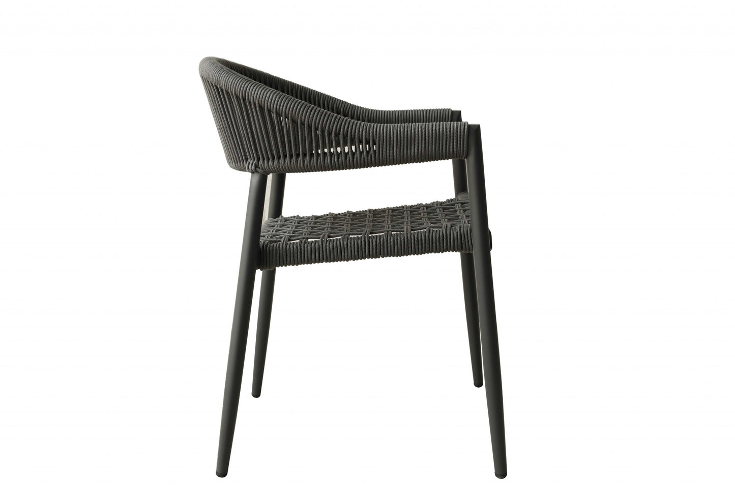 Set of Four 22" Gray Aluminum Indoor Outdoor Arm Chair