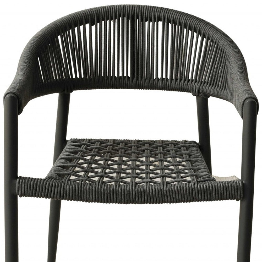 Set of Four 22" Gray Aluminum Indoor Outdoor Arm Chair