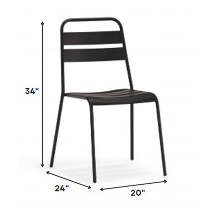 Set of Four Gray Faux Leather Dining Side Chairs