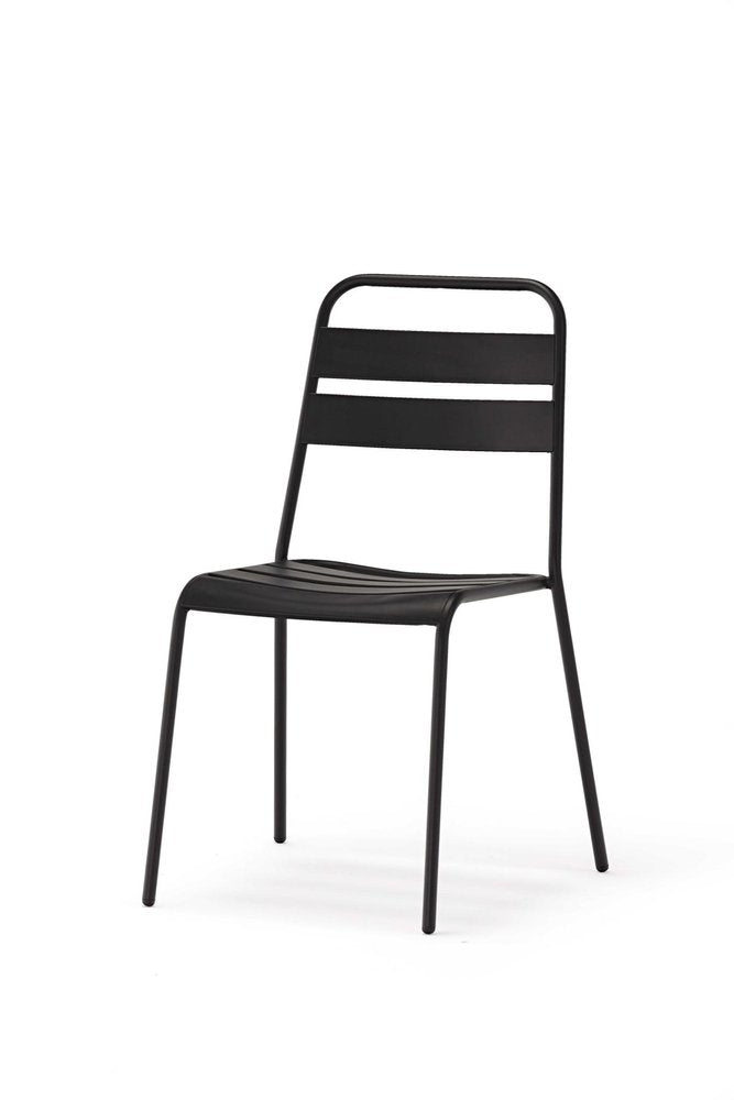 Set of Four Gray Faux Leather Dining Side Chairs