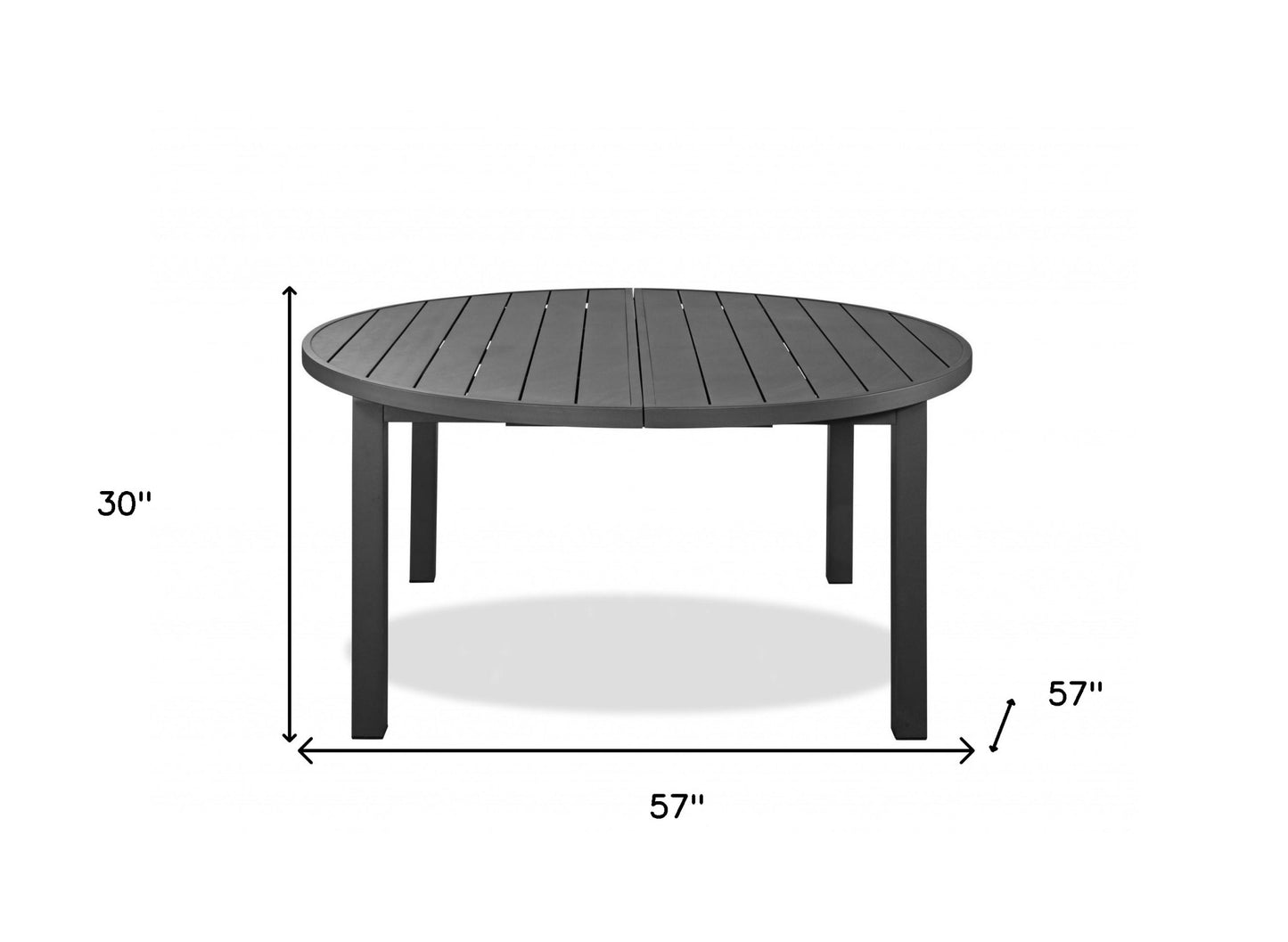 57" Gray Aluminum Folding Dining Table