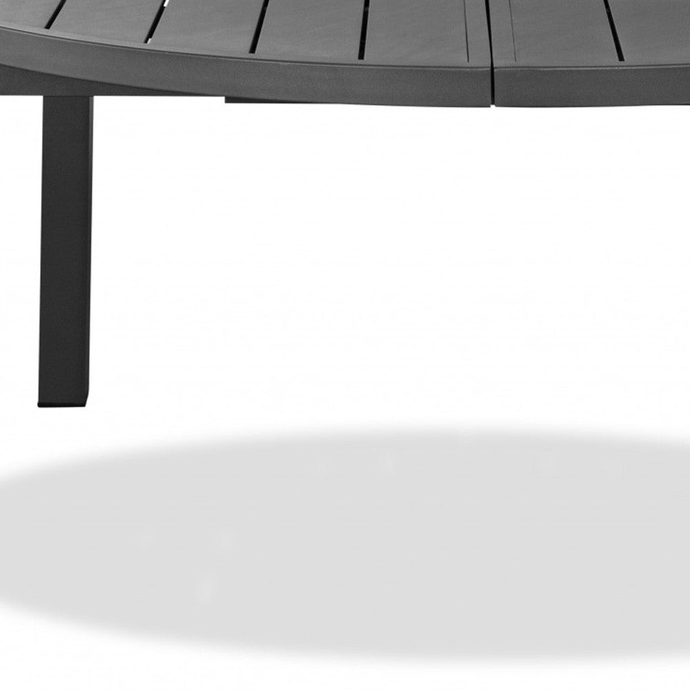 57" Gray Aluminum Folding Dining Table