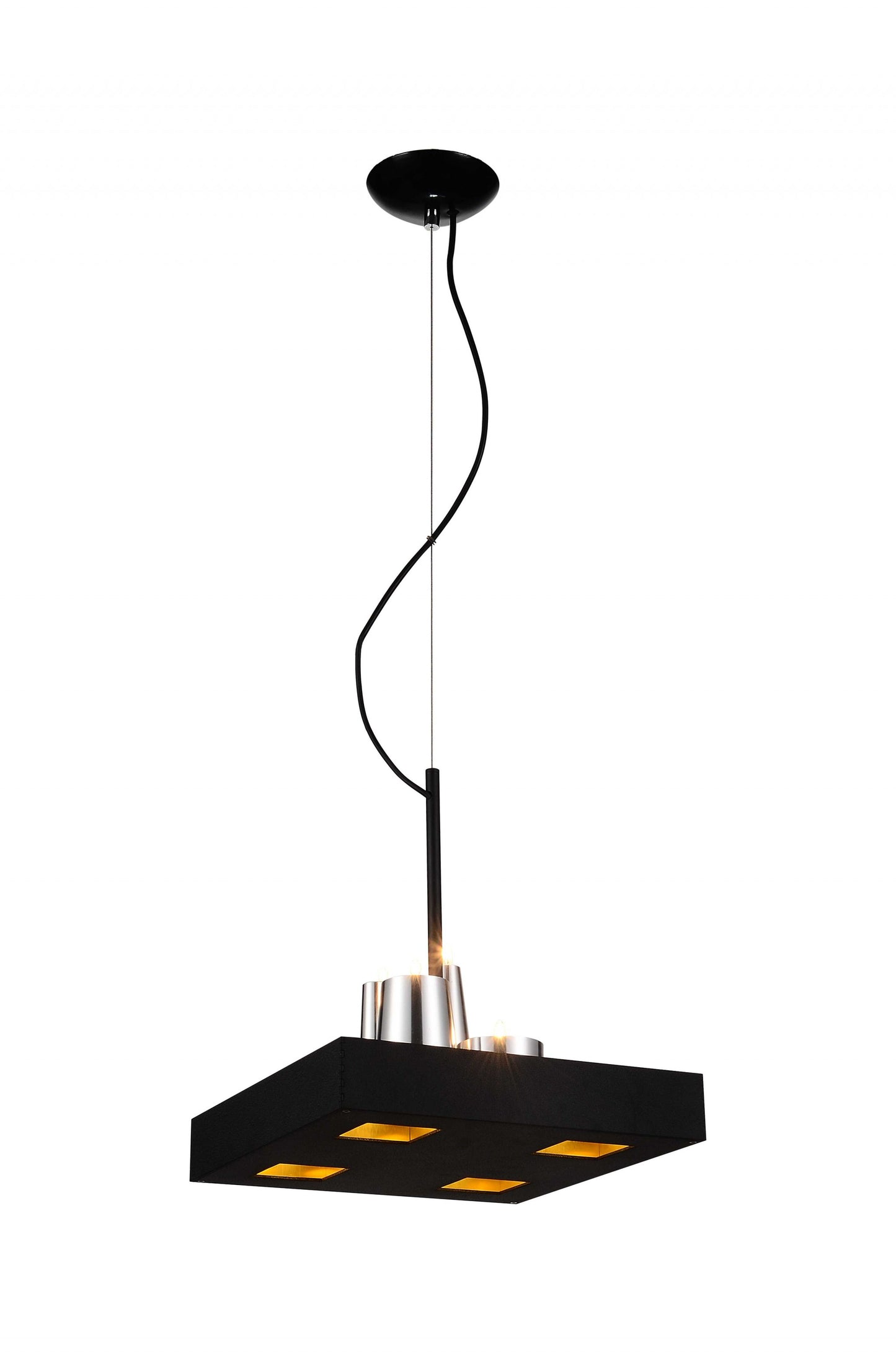 14 X 14 X 59 Black Stainless Steel Pendant Lamp