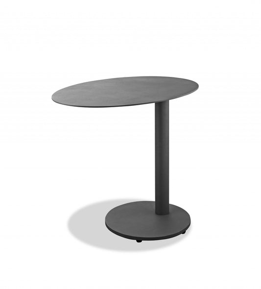 20" Gray Ceramic And Aluminum Round End Table