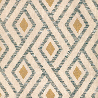 KRAVET DESIGN PRINT GEOMETRIC IVORY,GOLD,TEAL   - 37228.35.0