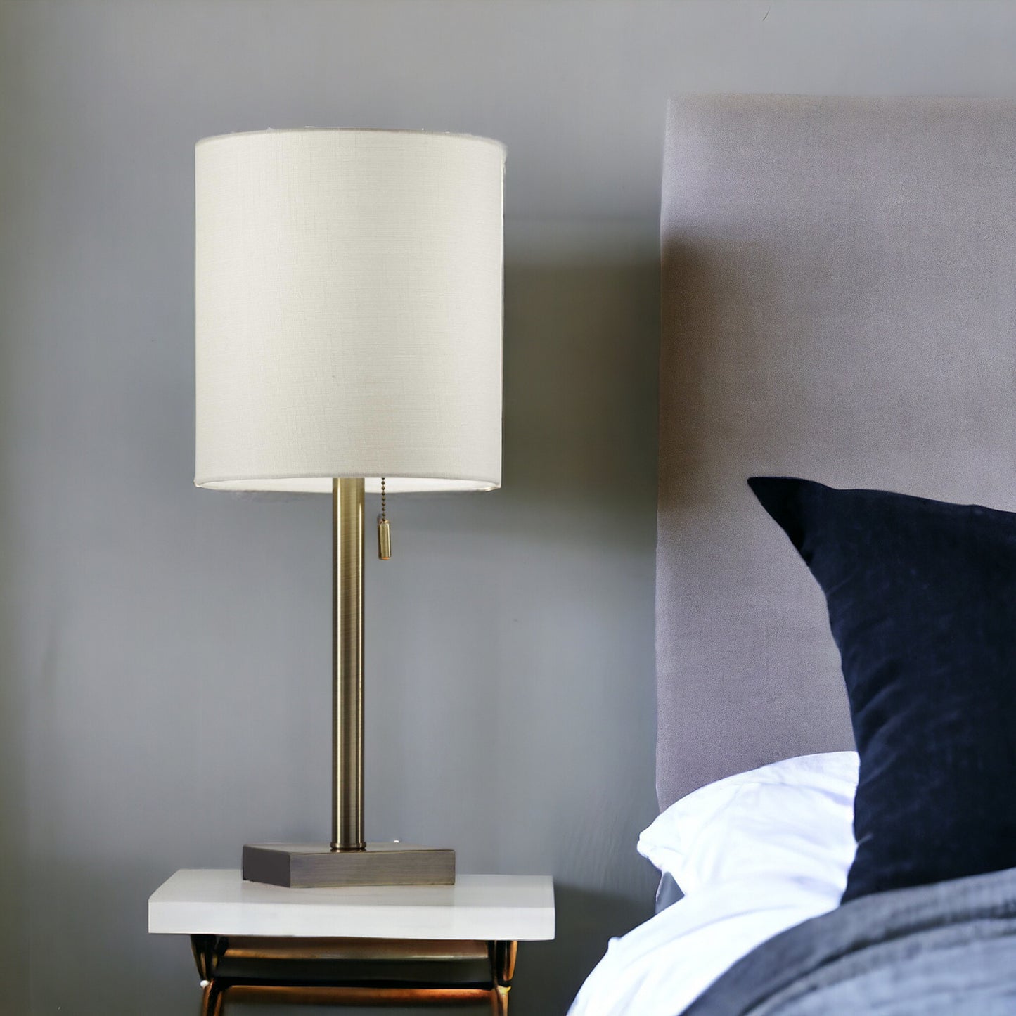 Brushed Steel Metal Table Lamp