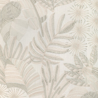 KRAVET COUTURE EMBROIDERY BOTANICAL & FLORAL WHITE,SAGE,GREEN   - 37249.3.0