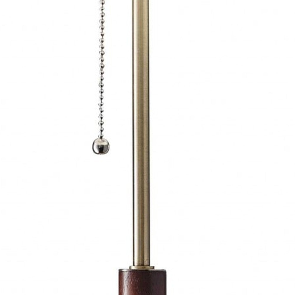 66" Traditional Shaped Floor Lamp With Brown Drum Shade