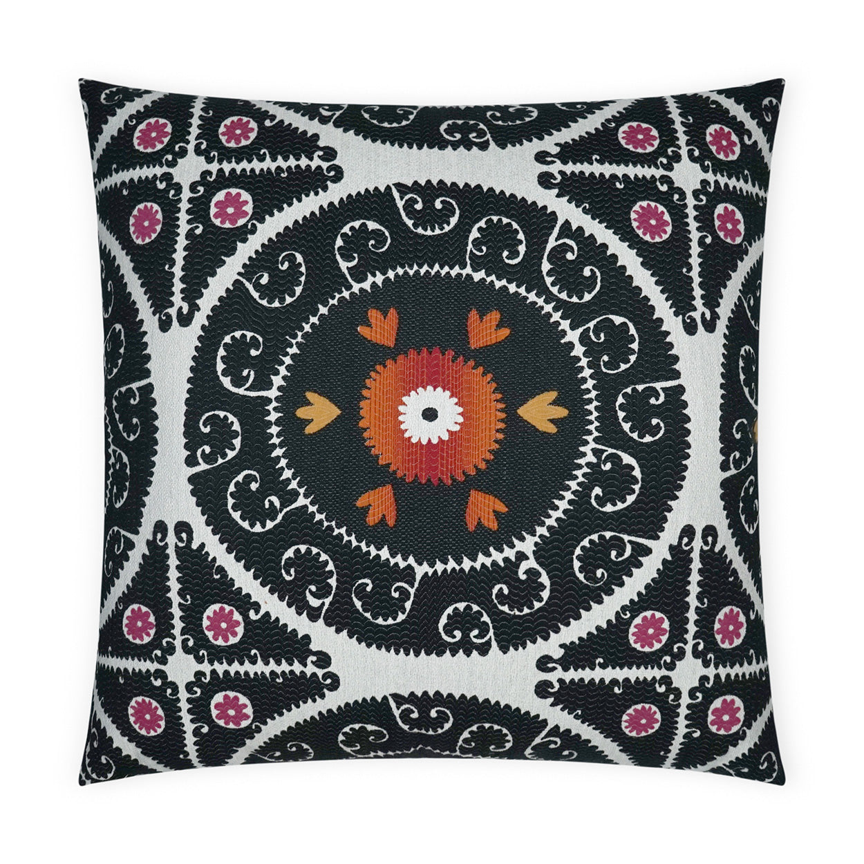 D.V. KAP HOME   24" x 24" Suzandozi Pillow - Tuxedo Global    - 3726-T-2424