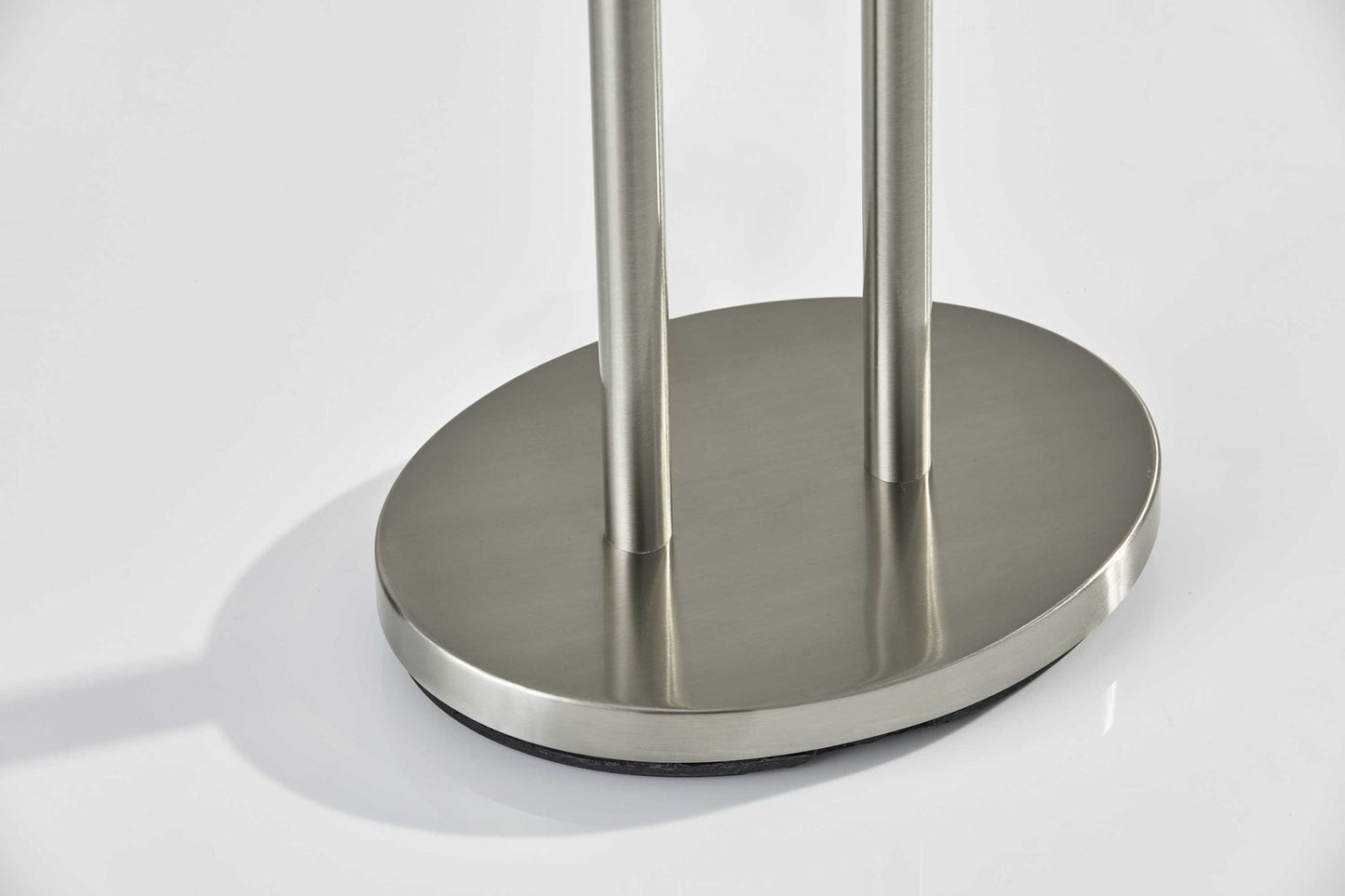 Dual Pole Floor Lamp in Brushed Steel Metal