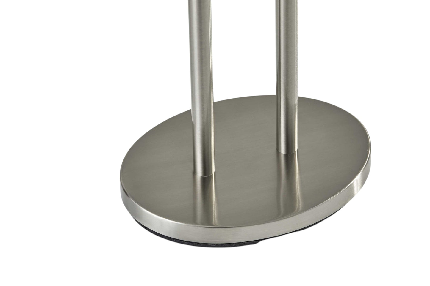 Dual Pole Floor Lamp in Brushed Steel Metal