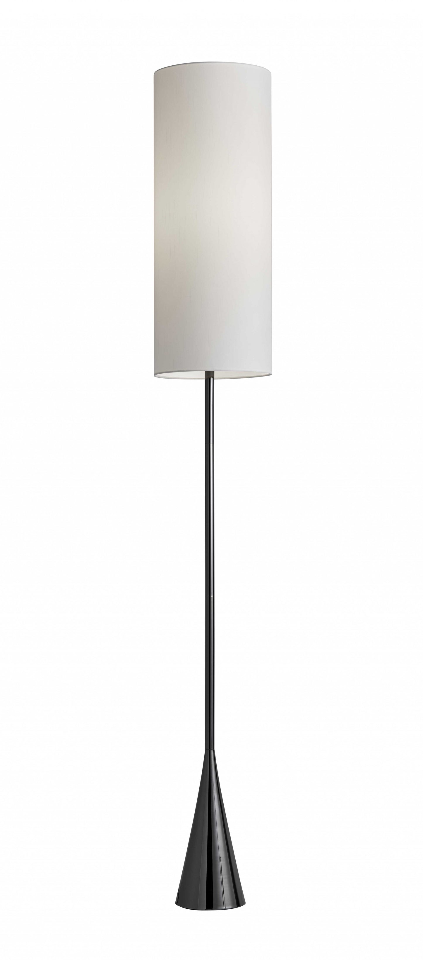 Dramatic Floor Lamp Bell Shaped Base In Black Nickel Finish Metal