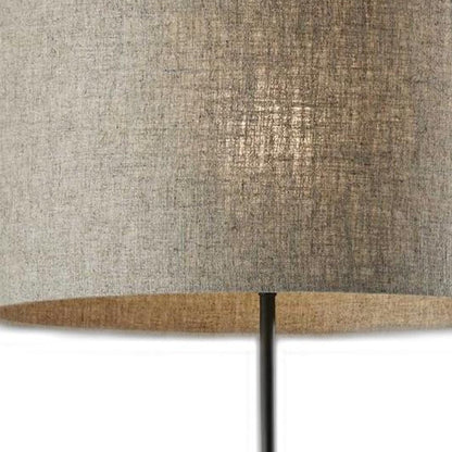 63" Beige And Black Floor Lamp With Beige Fabric Drum Shade