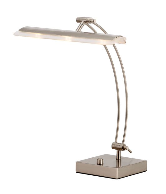 19" Silver Metal Bankers Lamp With Silver