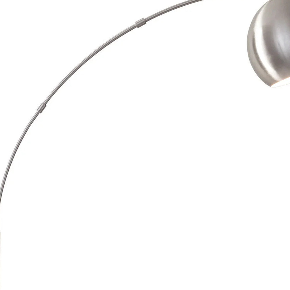 78" Steel Arc Floor Lamp With Silver Solid Color Bowl Shade