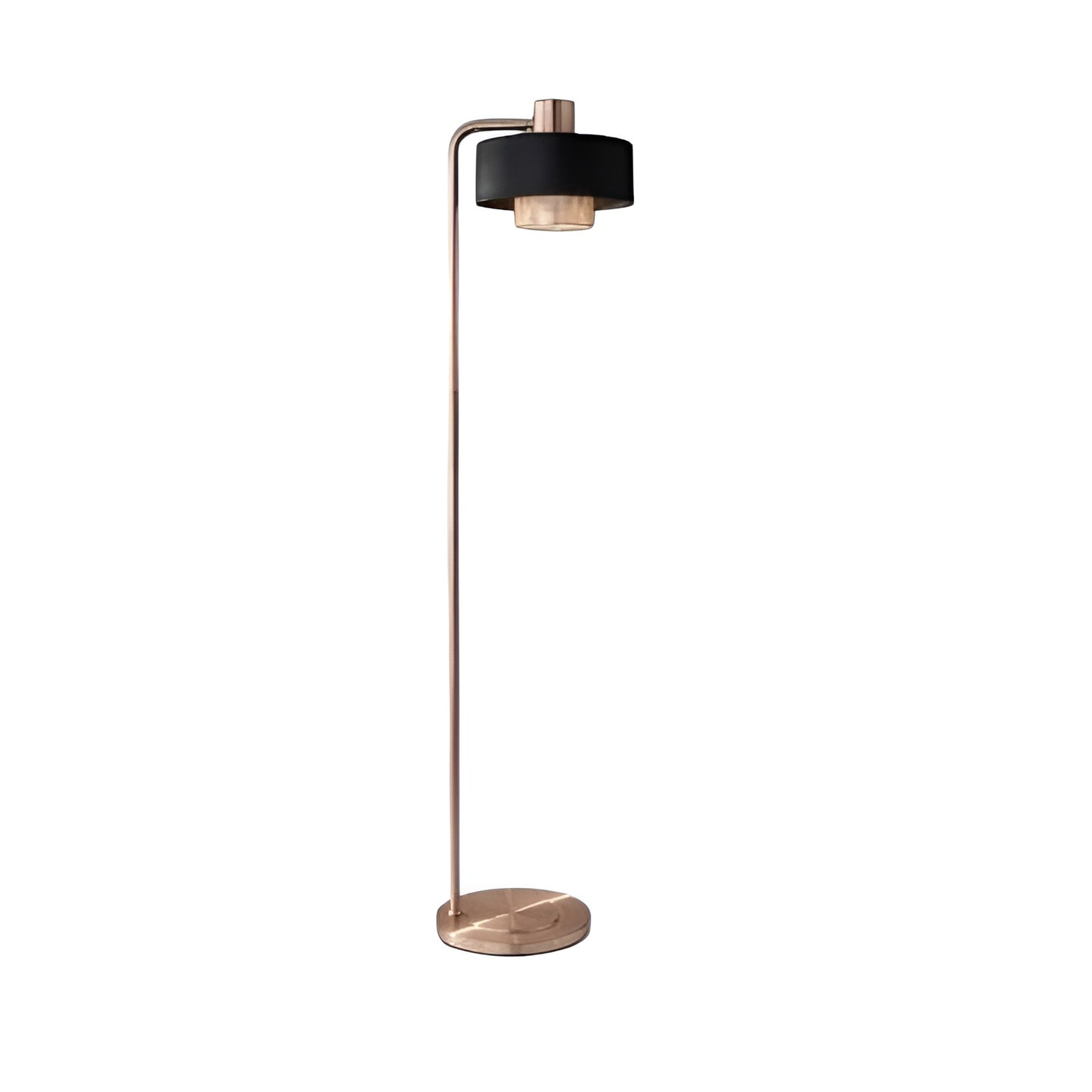 60" Copper Task Floor Lamp With Black Drum Shade