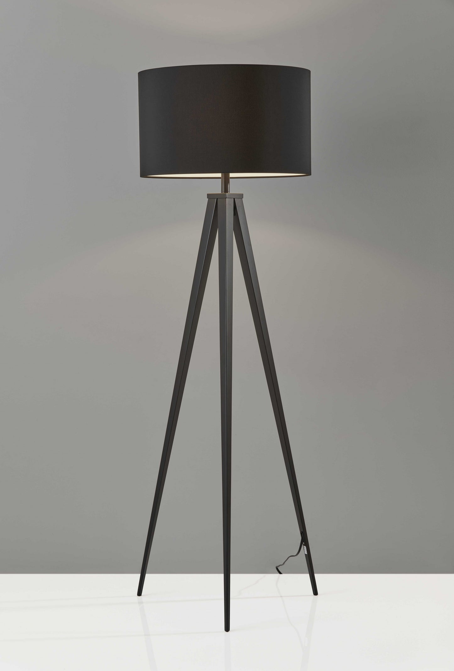 60" Tripod Floor Lamp With White Drum Shade