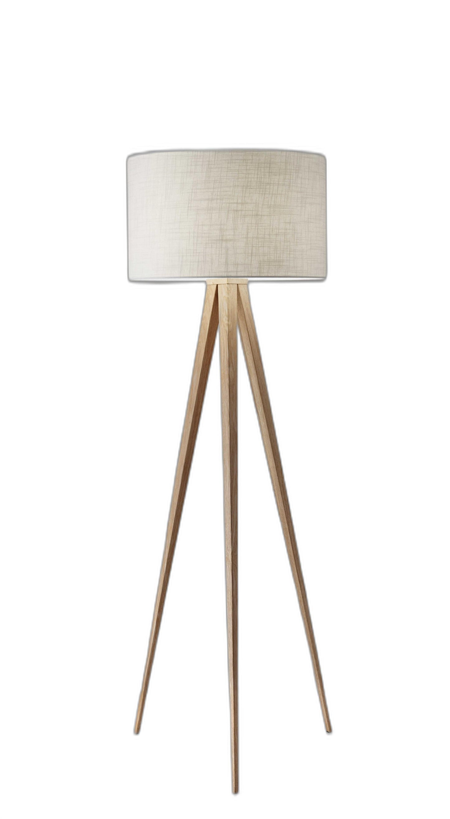 60" Tripod Floor Lamp With White Drum Shade