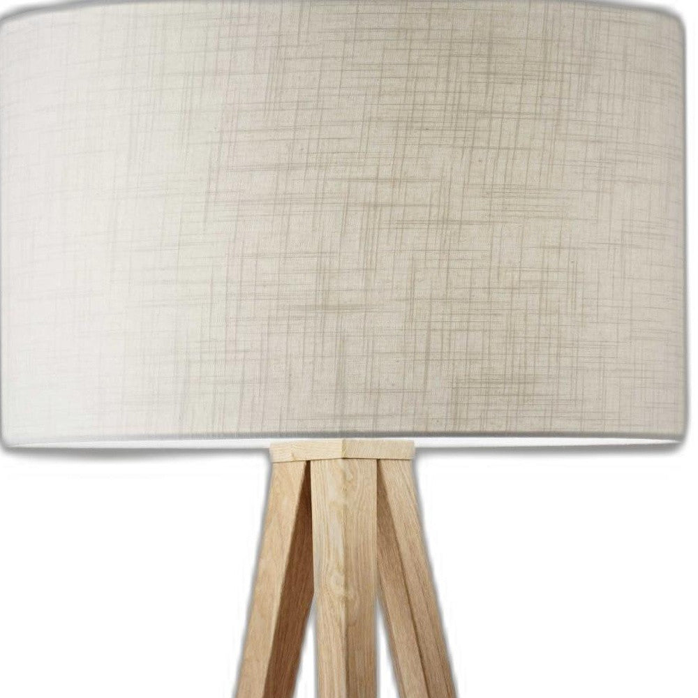 60" Tripod Floor Lamp With White Drum Shade