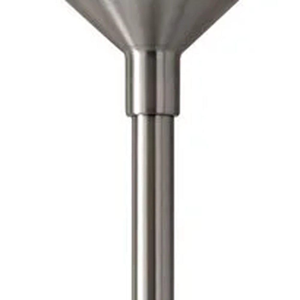 73" Black Torchiere Floor Lamp With White Cone Shade