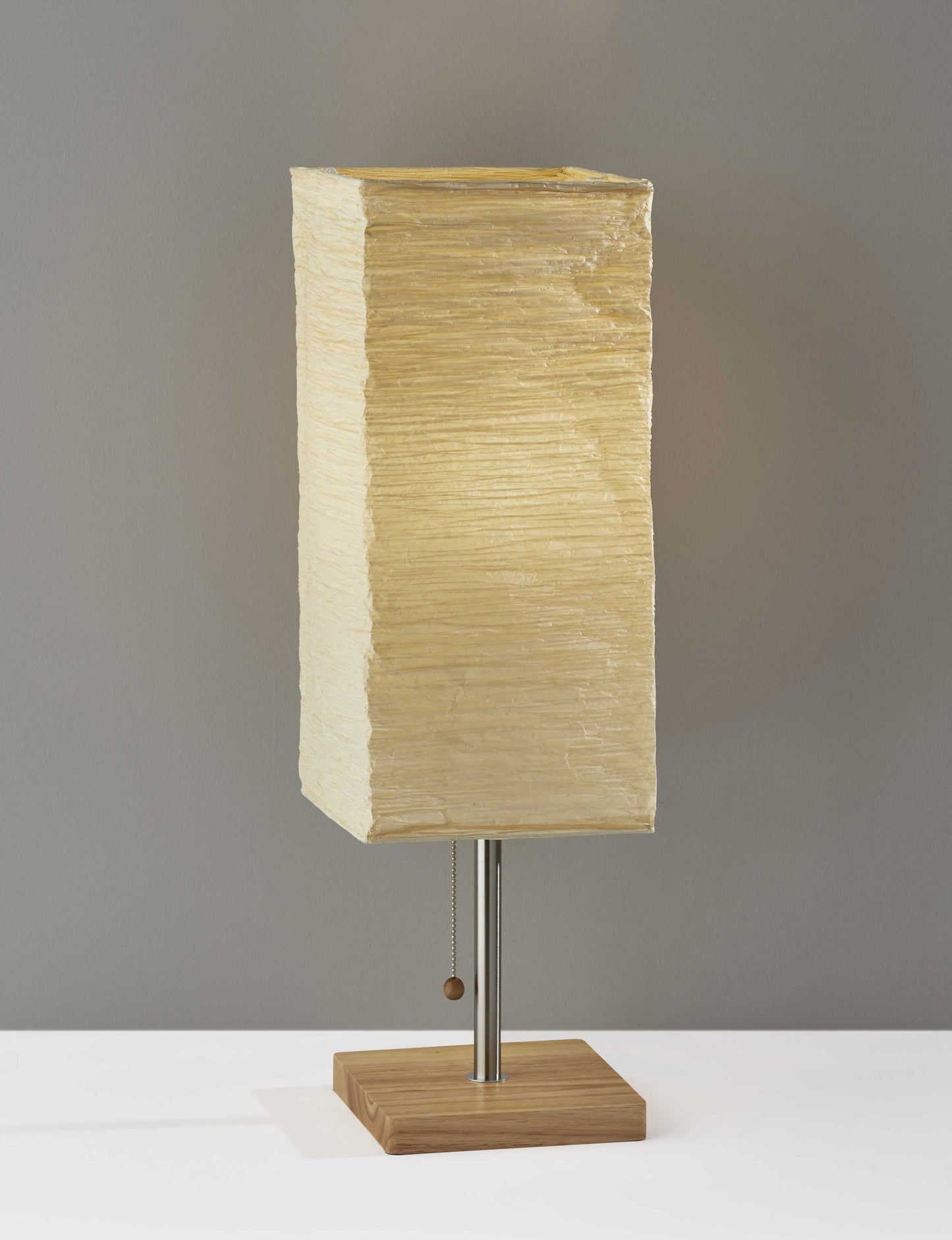 Wildside Paper Shade With Walnut Wood Table Lamp