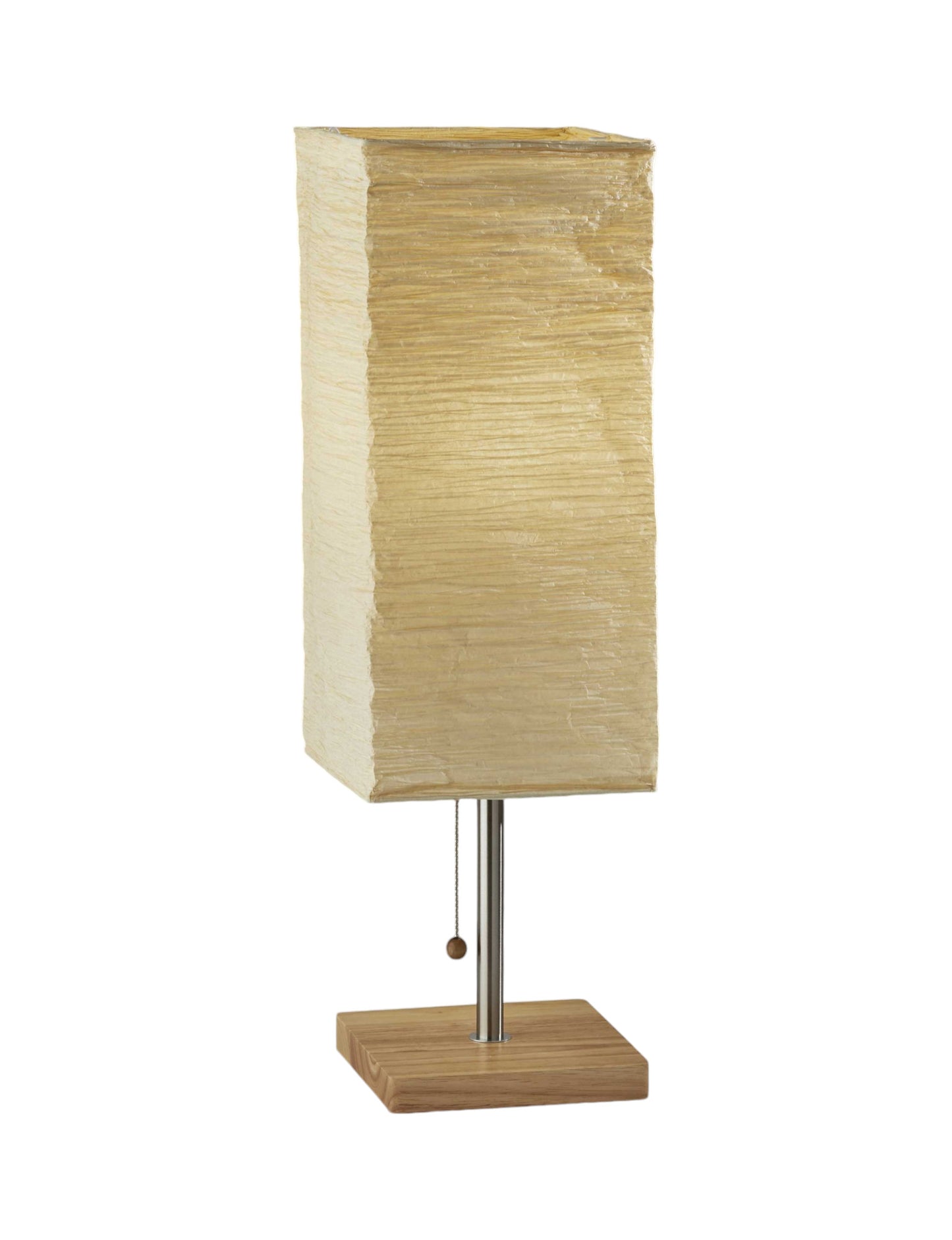 Wildside Paper Shade With Natural Wood Table Lamp