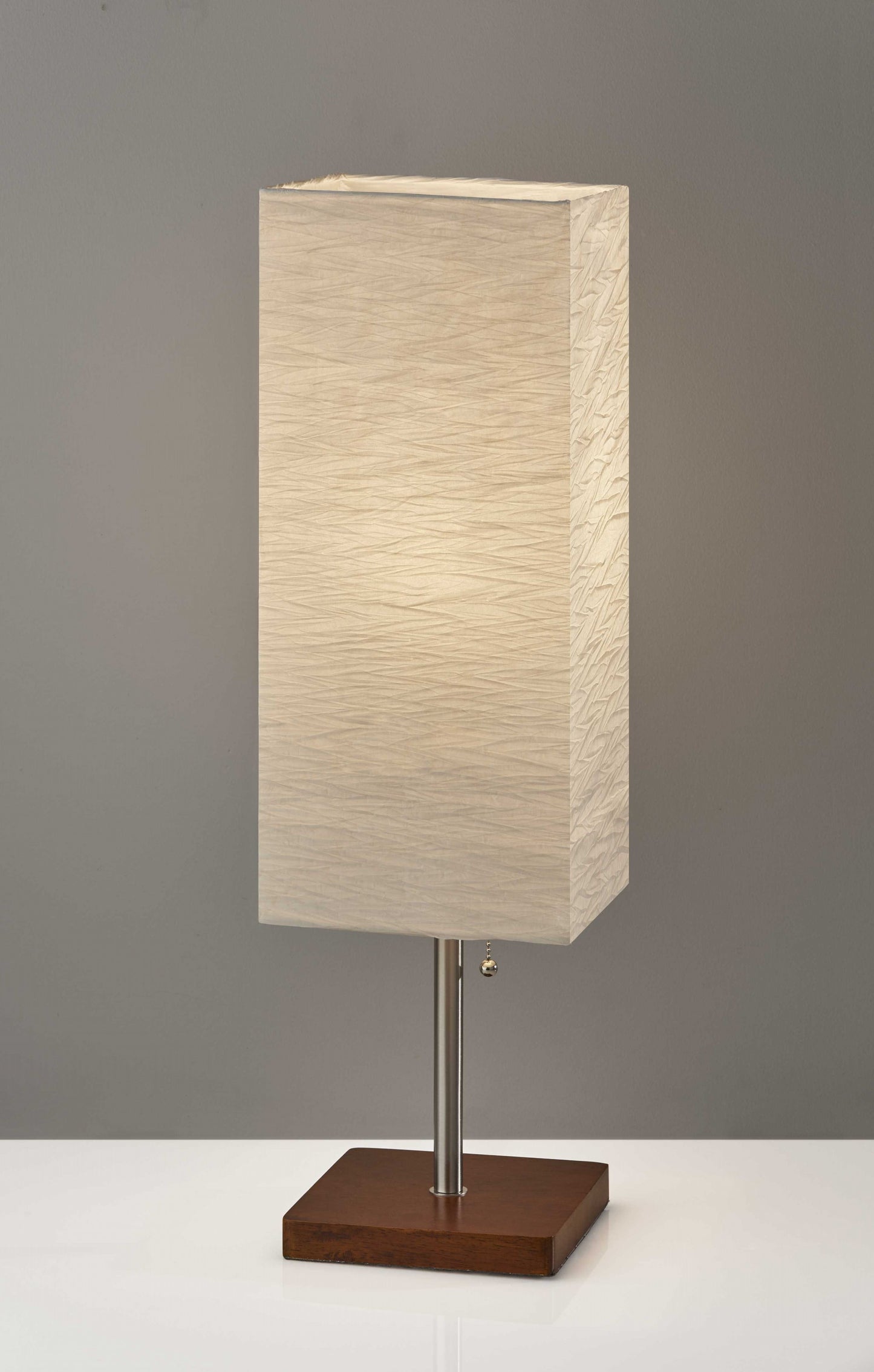 Wildside Paper Shade With Natural Wood Table Lamp