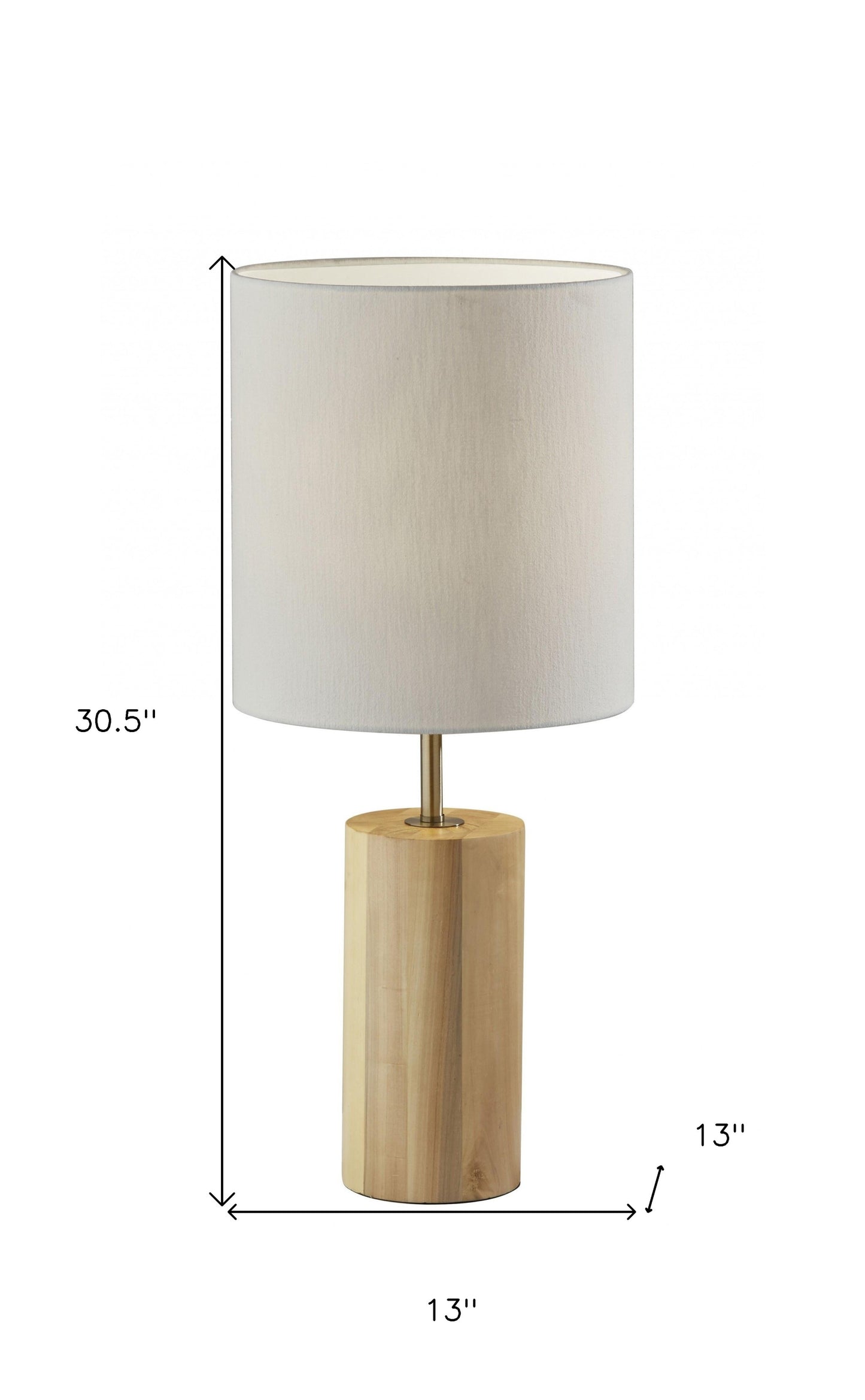 Natural Wood Circular Block Table Lamp