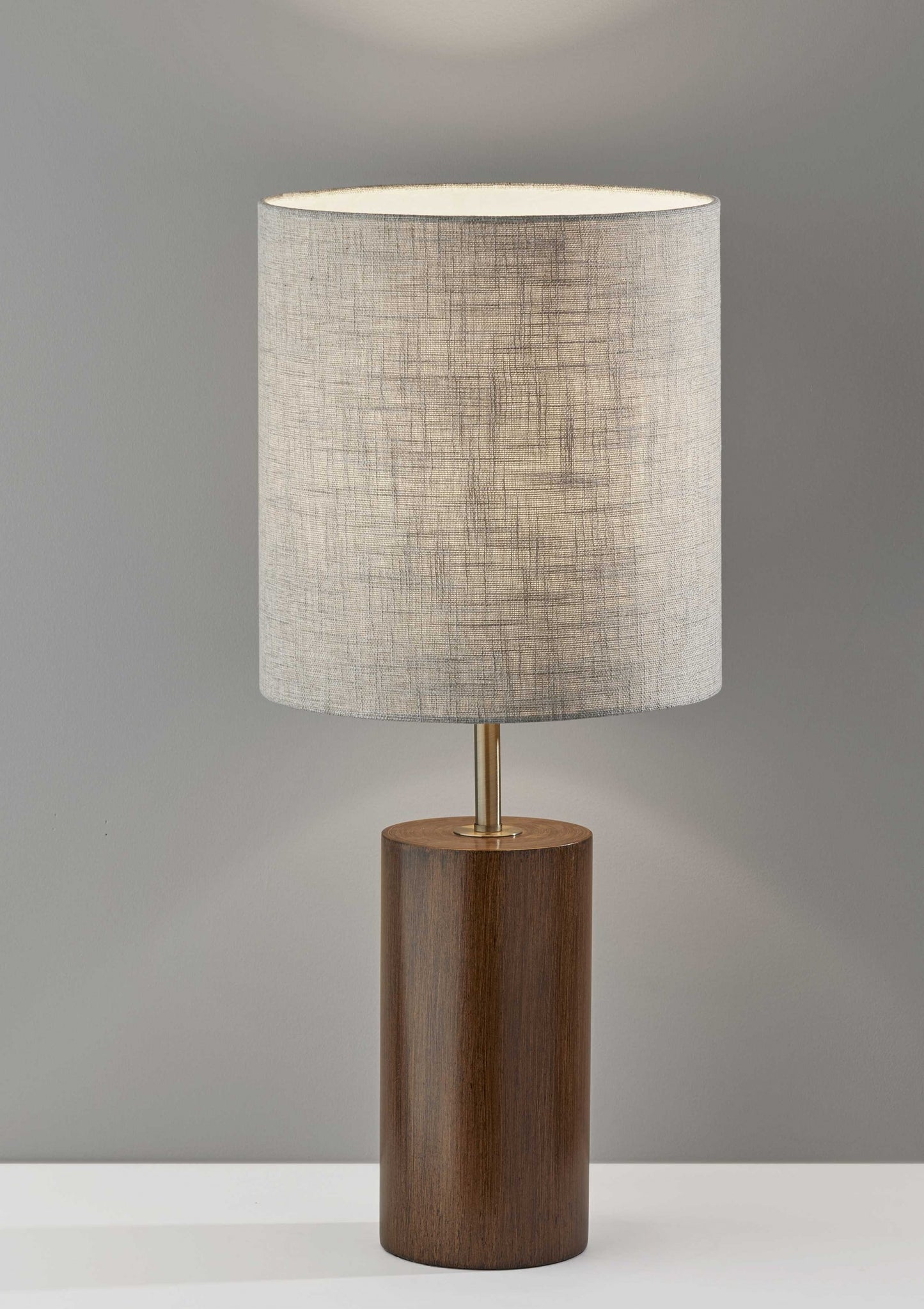 Natural Wood Circular Block Table Lamp