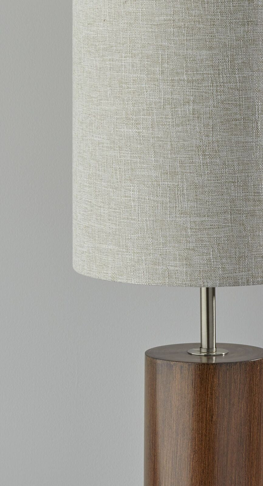 Natural Wood Circular Block Table Lamp