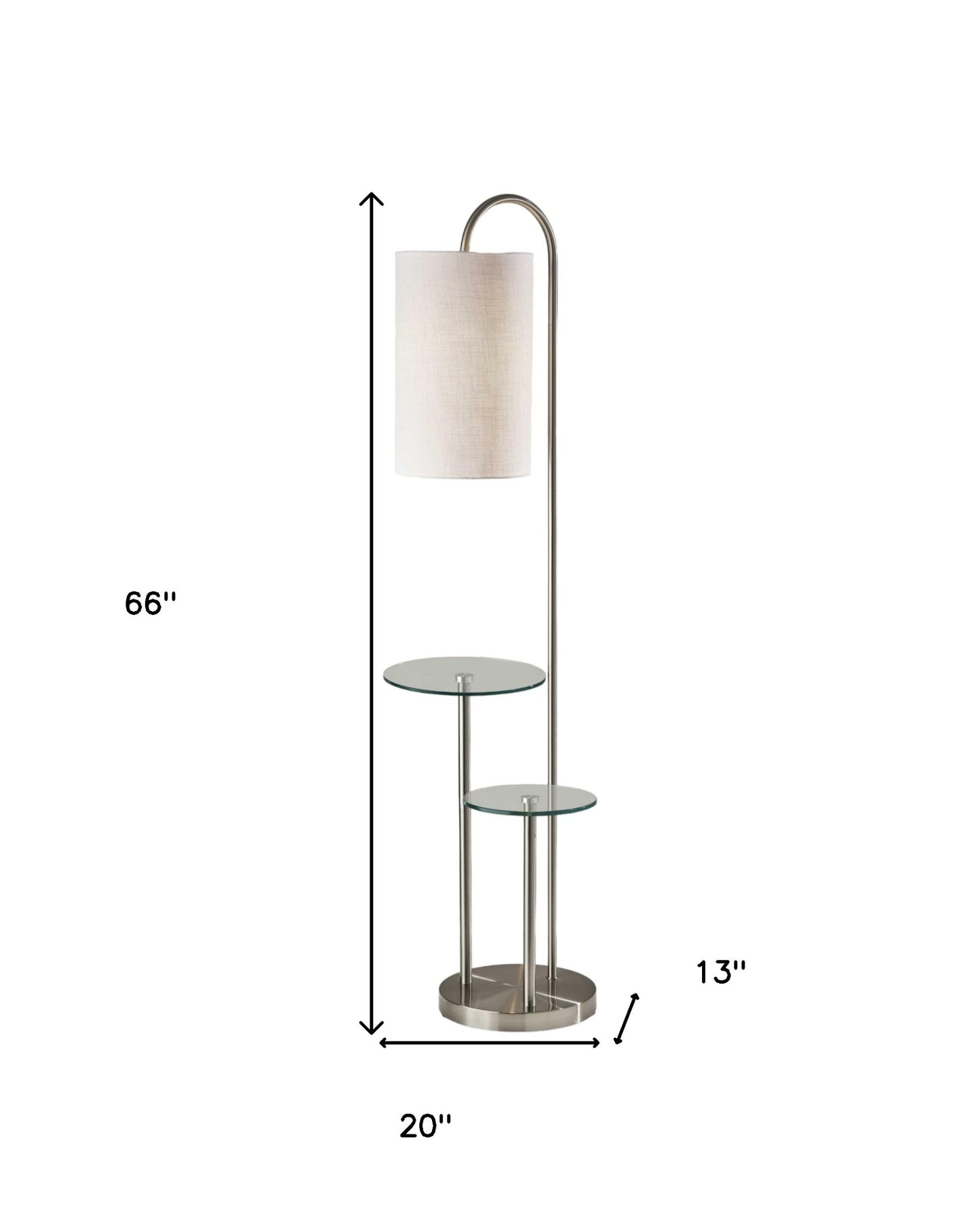 66" Tray Table Floor Lamp With White Drum Shade