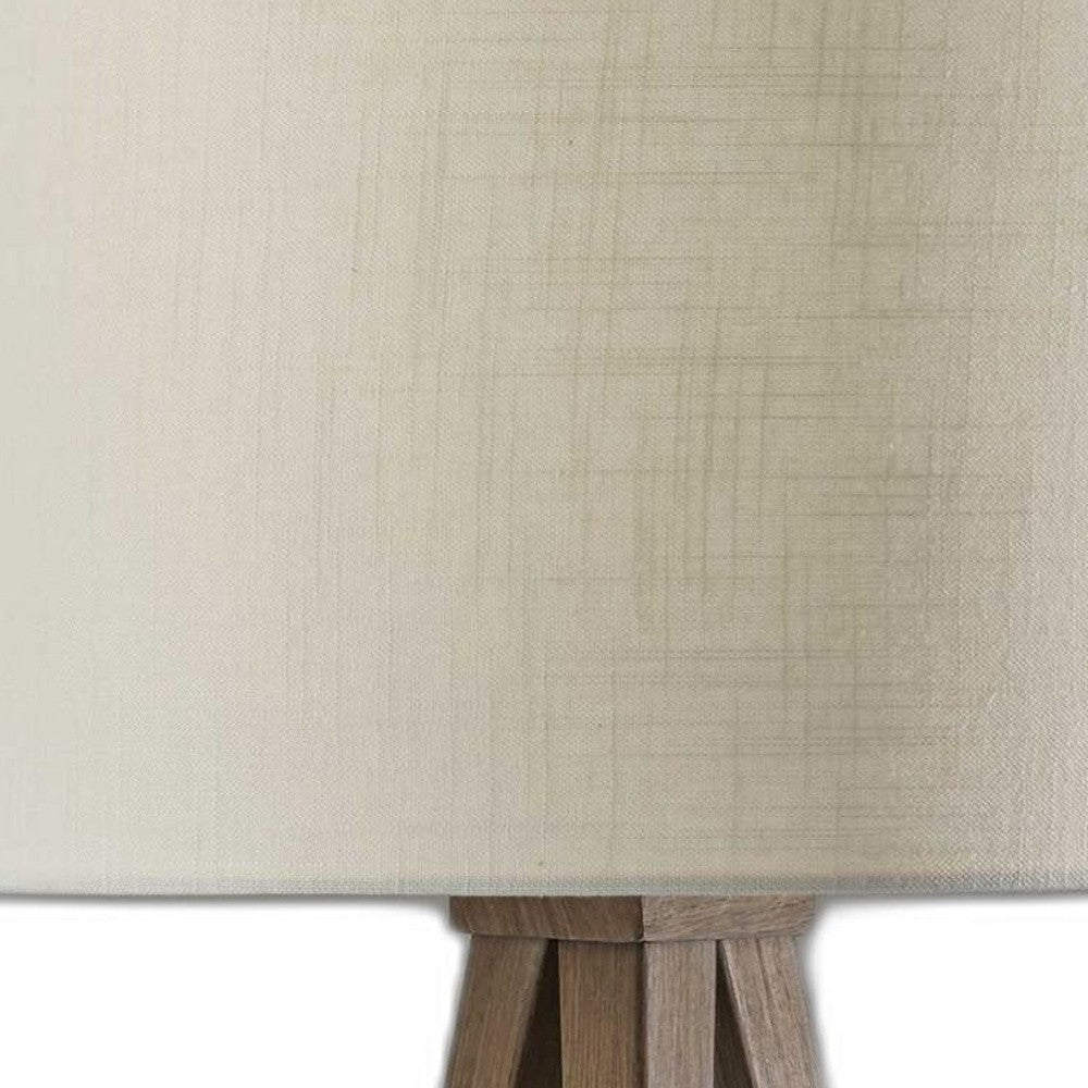 26" Tripod Floor Lamp With White Drum Shade