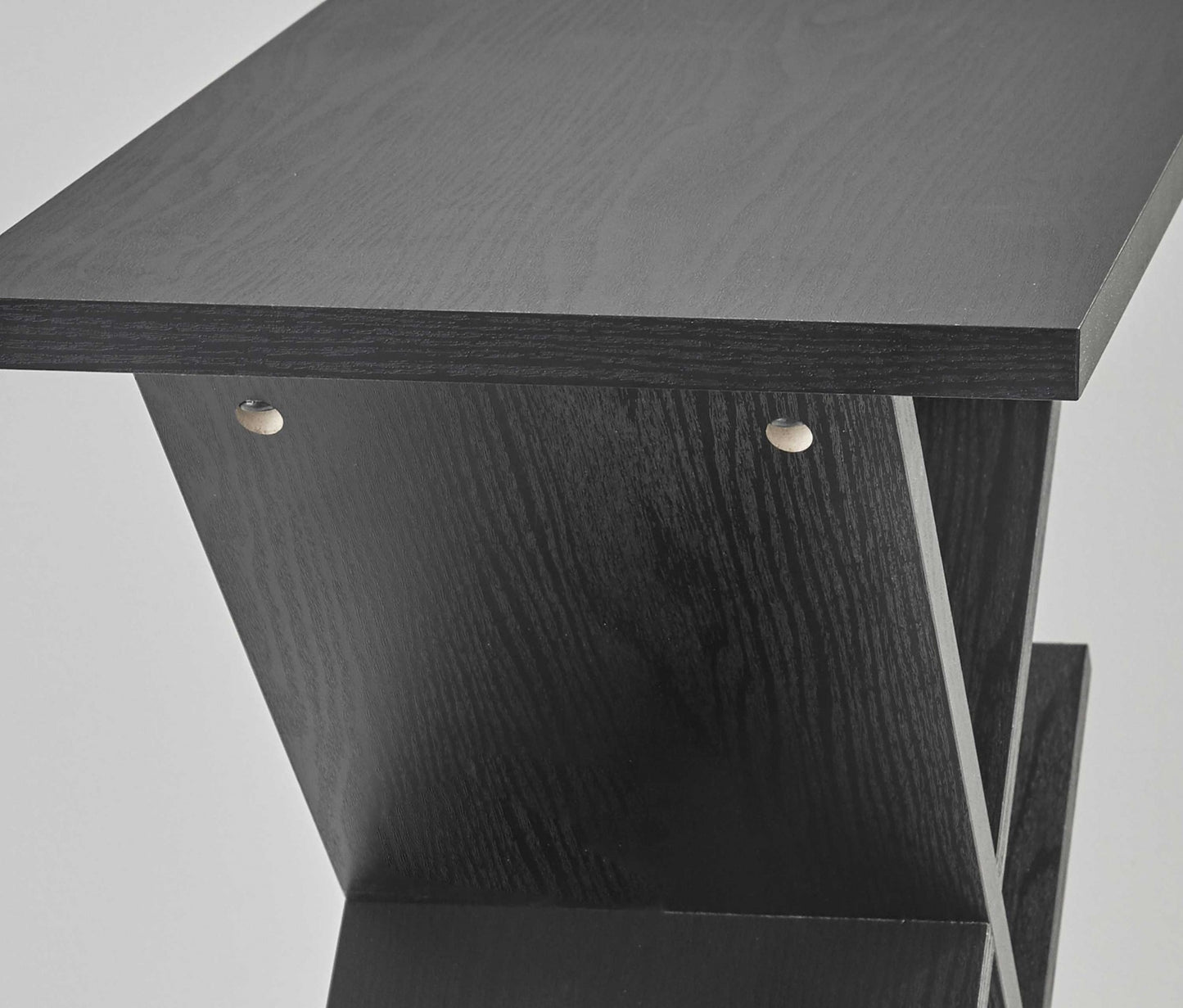 19" Black Solid Wood Pedestal Console Table